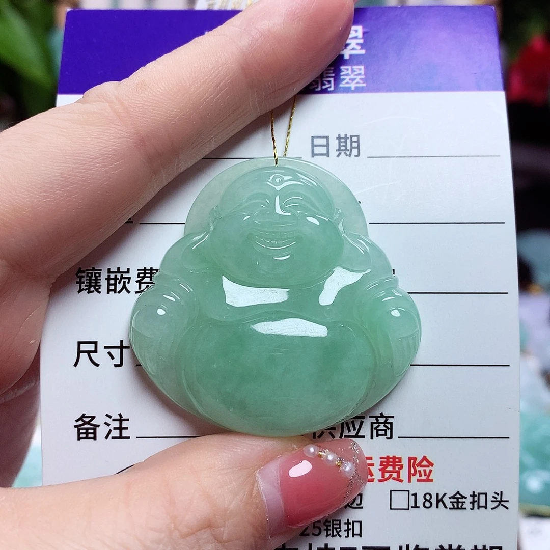 翡翠未镶嵌颈饰佛公26