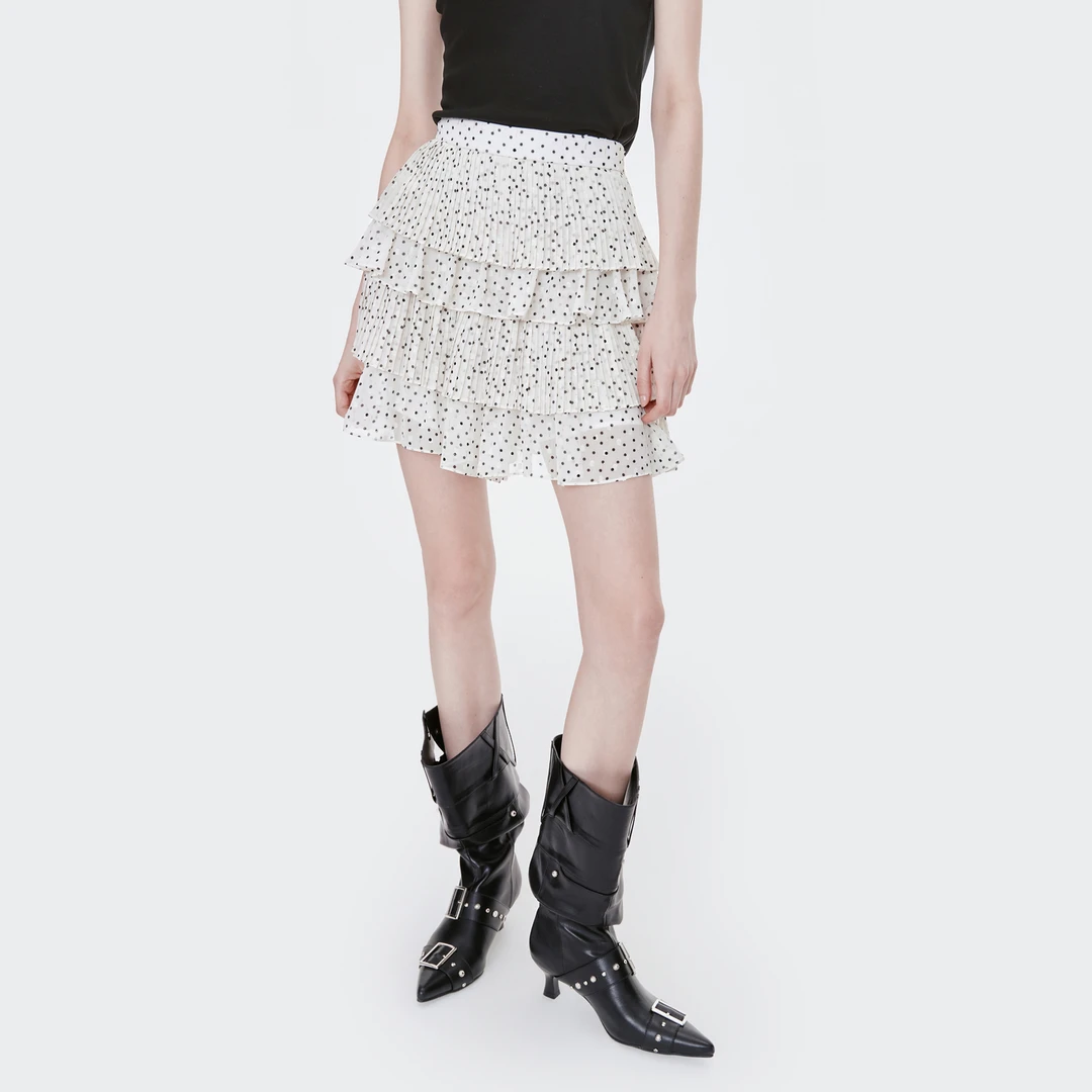 MISSCOCOON可可尼白色波点度假半身裙2025夏季新款短裙蛋糕裙裤女