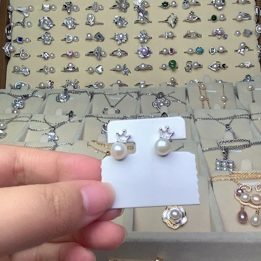 银S925镶嵌淡水珍珠耳饰