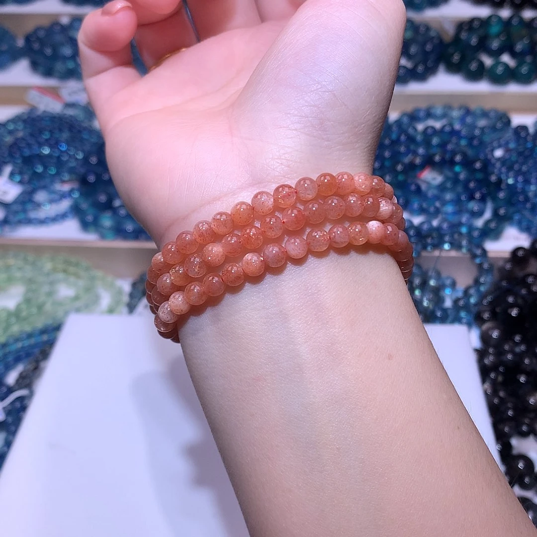 水晶手链未镶嵌金太阳三圈5mm+