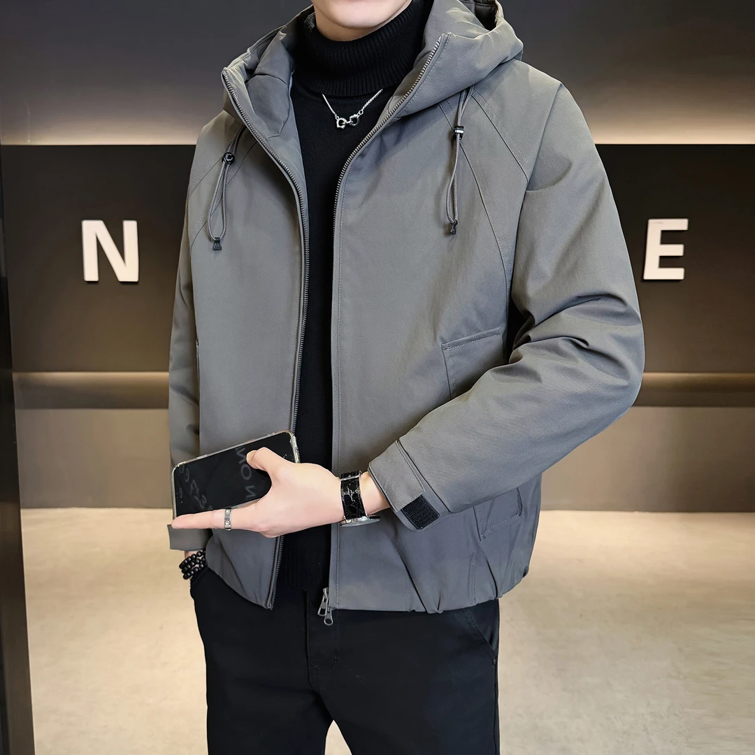 高级感连帽工装夹克男士秋冬季2025新款帅气休闲高级感冲锋衣棉服