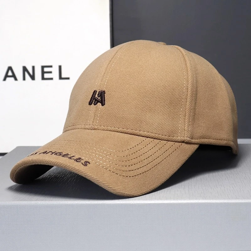 2025秋冬季新款字母刺绣帽子男女韩版显脸小鸭舌帽红色保暖棒球帽