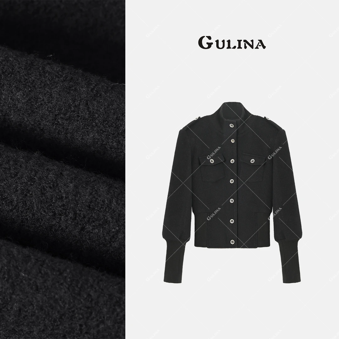 GULINA/娜姐夏欧洲站设计师百搭拼接高领穿长袖外套68273