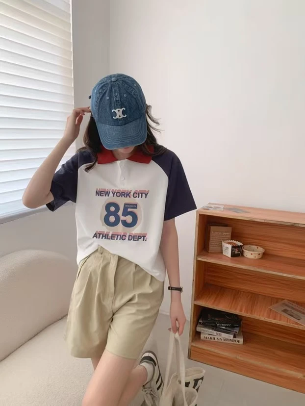 20262 常规字母韩版休闲风短款上衣时尚ins风 三楼