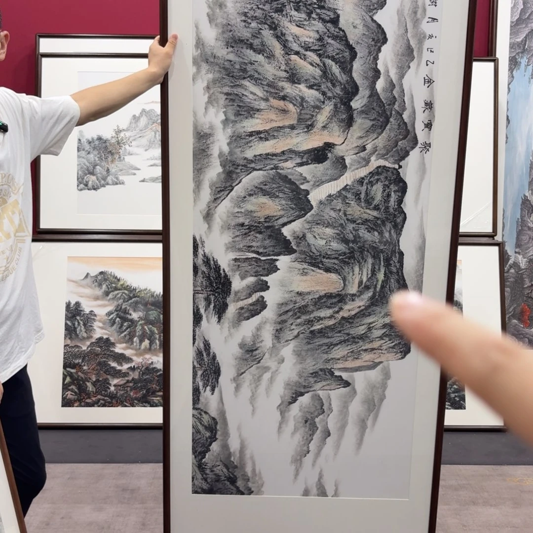 国画带框绘画210/80尺寸