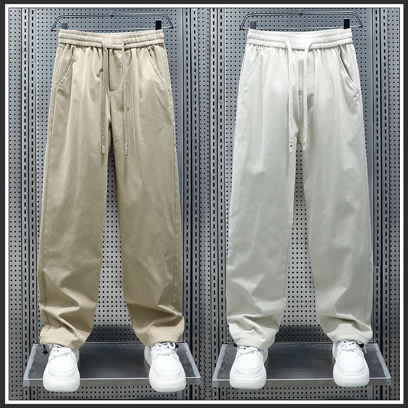 【送礼】夏季工装裤青少年纯棉宽松直筒抽绳休闲长裤子男宽松穿搭