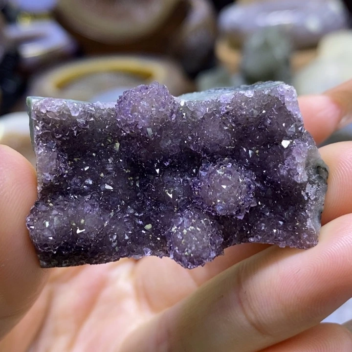 未镶嵌珠宝半成品水晶紫啵啵晶块