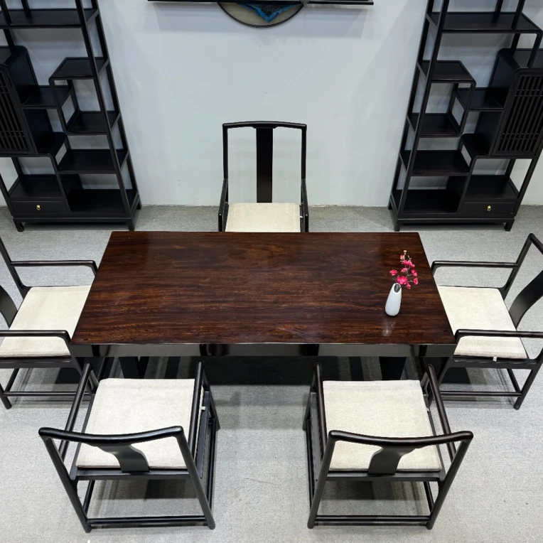 直播改价链接-刚果黑檀实木大板桌家用茶桌书桌餐桌办公桌