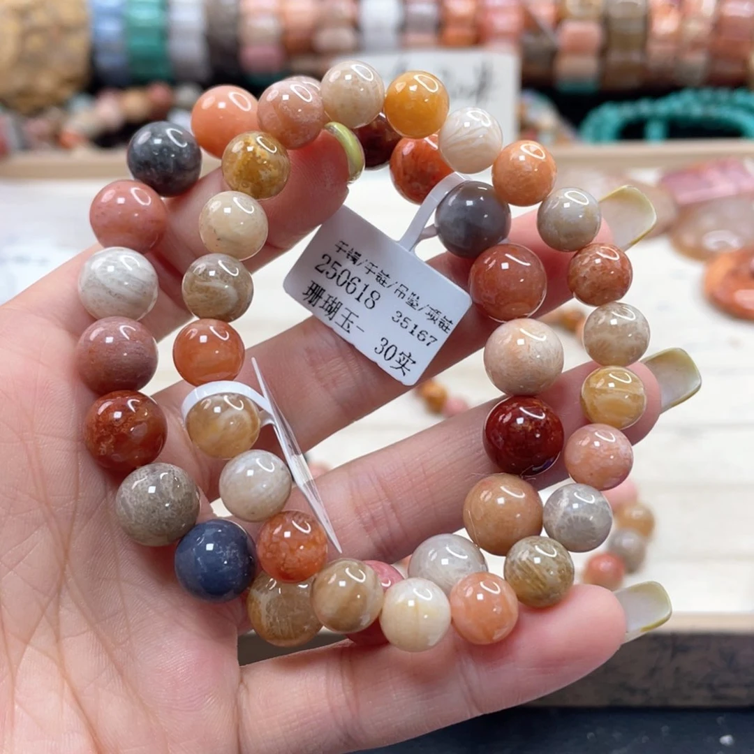 硅化珊瑚（珊瑚玉）手链未镶嵌離*425