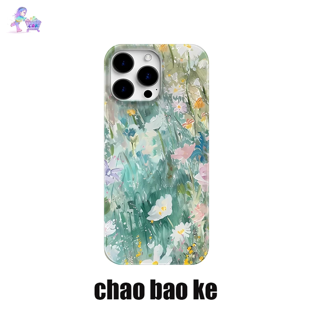 油画风花朵适用于苹果16promax手机壳iphone15pro艺术14/13小众12
