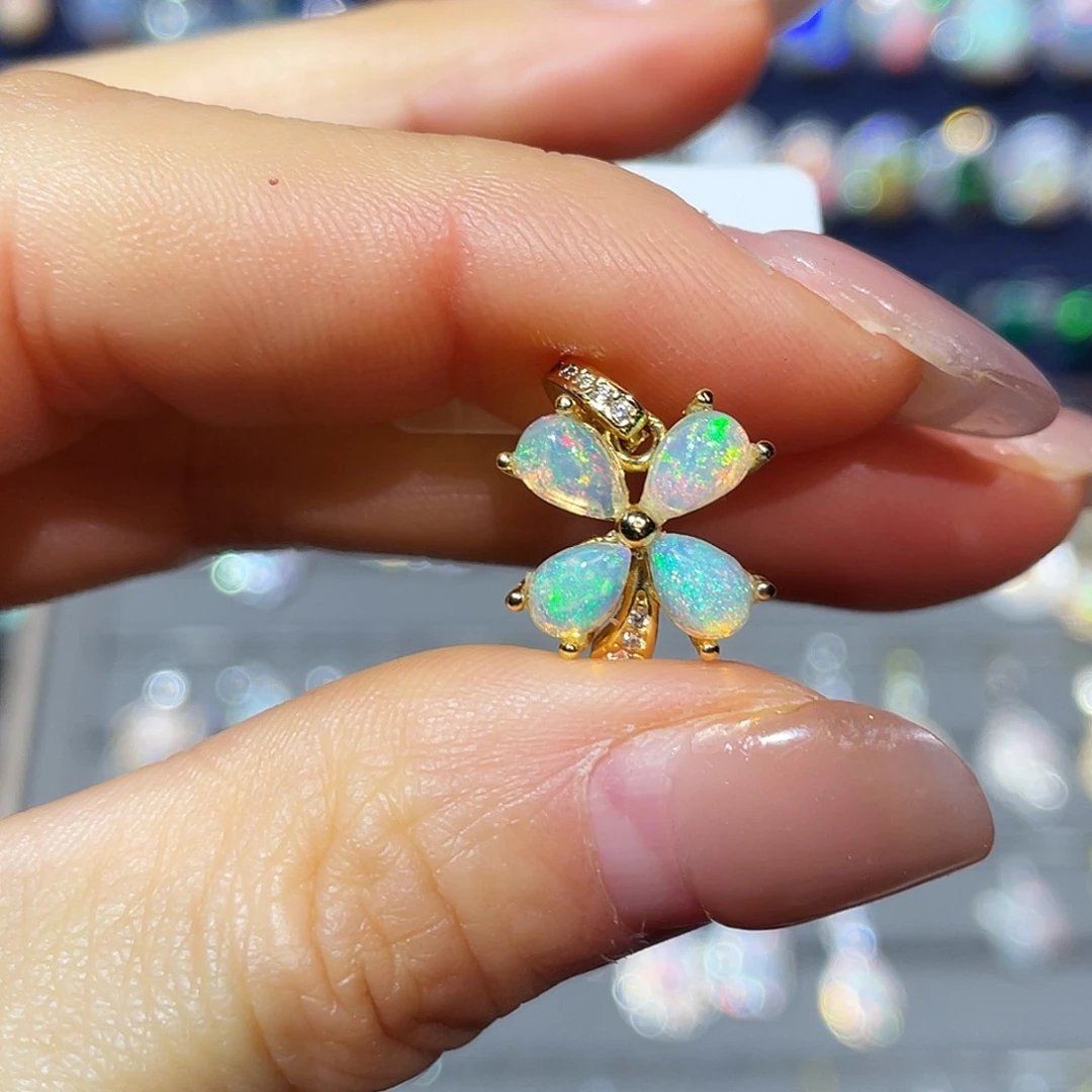 欧泊银S925镶嵌吊坠