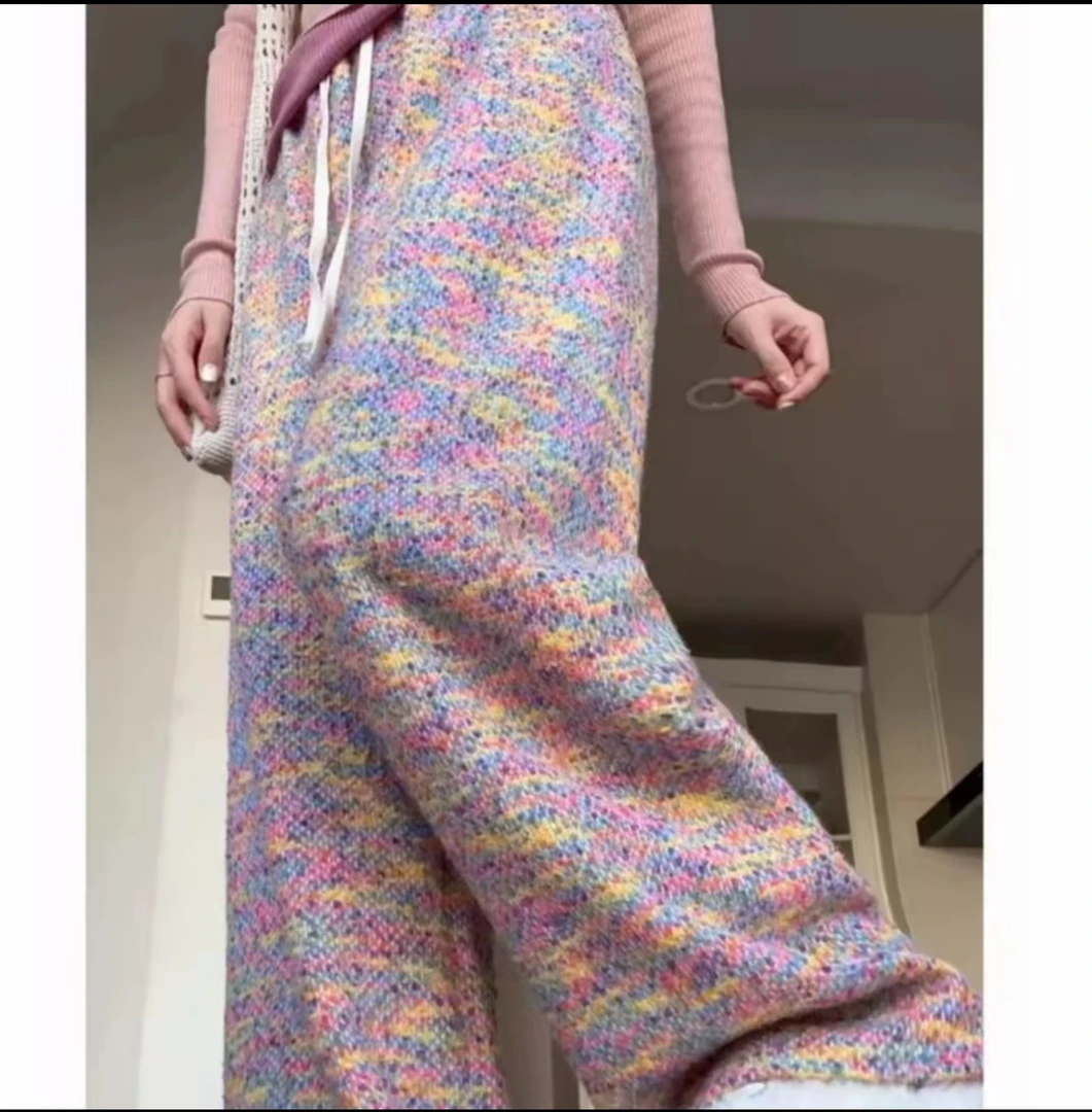 （egg鸡蛋）七彩裤秋冬宽松加绒万能穿搭收紧裤