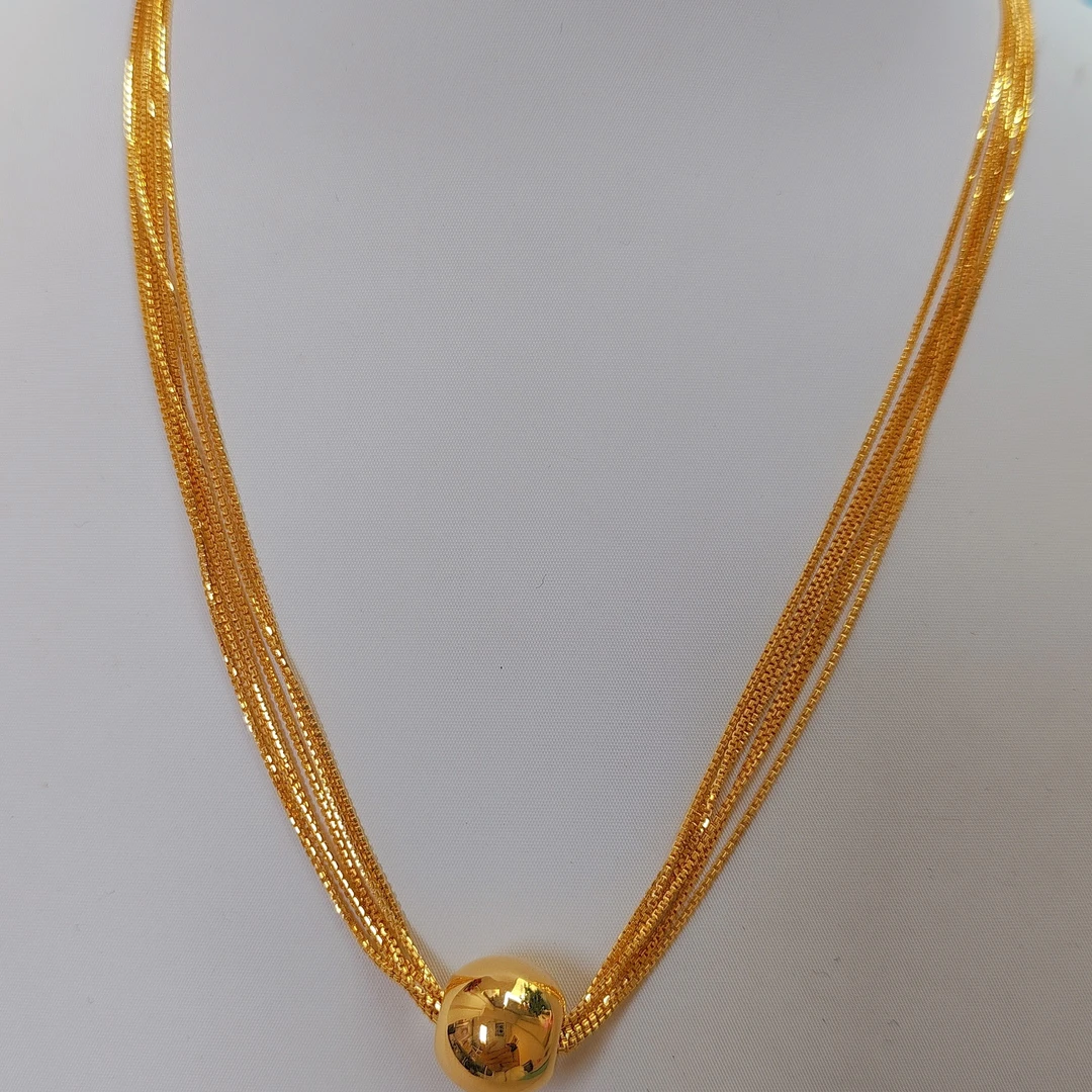 足金999时尚金球盒子套链