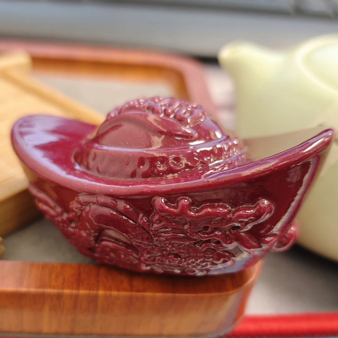 含辰砂工艺品朱砂元宝摆件A42(多样性发)