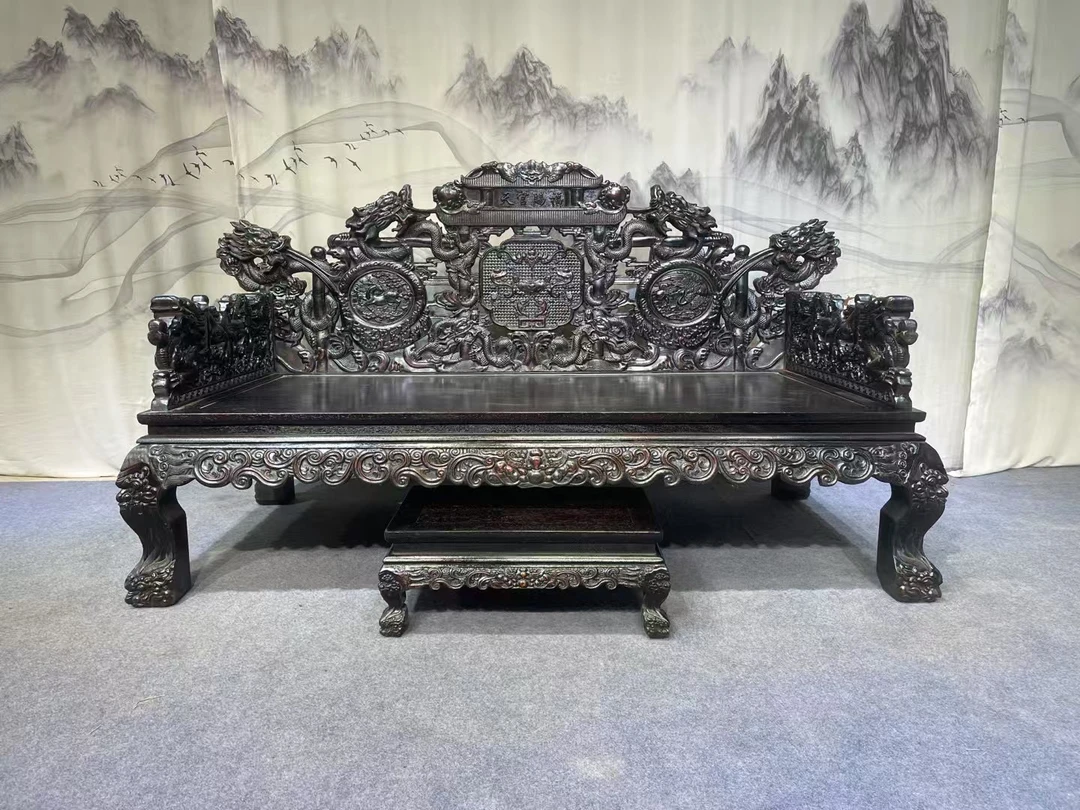 古典仿古家具实木榫卯结构罗汉床三人位床榻客厅卧室