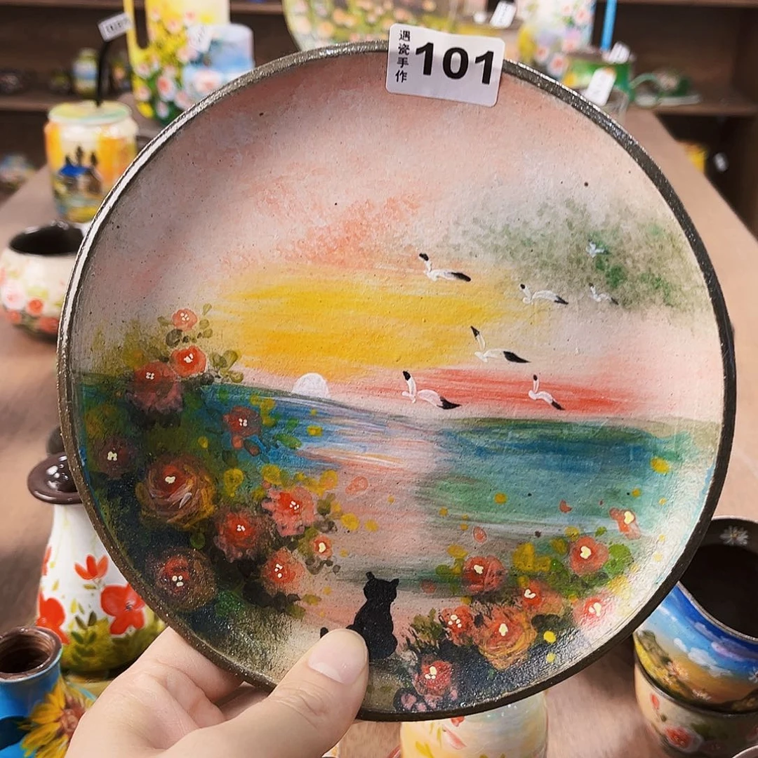 纯纯莫奈油画风茶盘