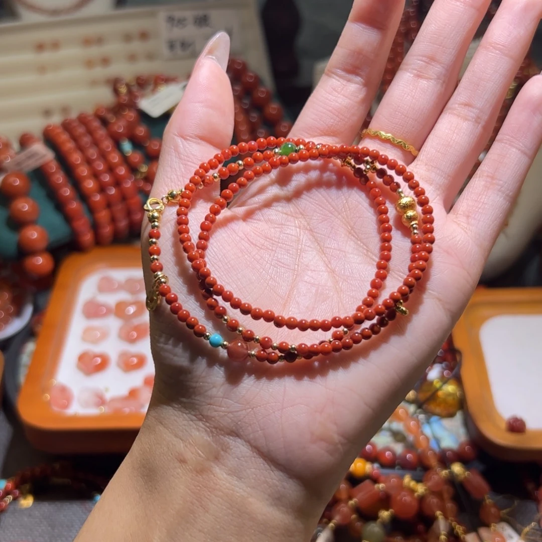 南红玛瑙未镶嵌手串3mm