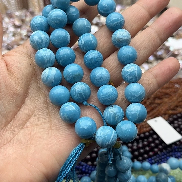 玛瑙/玉髓未镶嵌珠宝半成品一条12mm左右海纹石