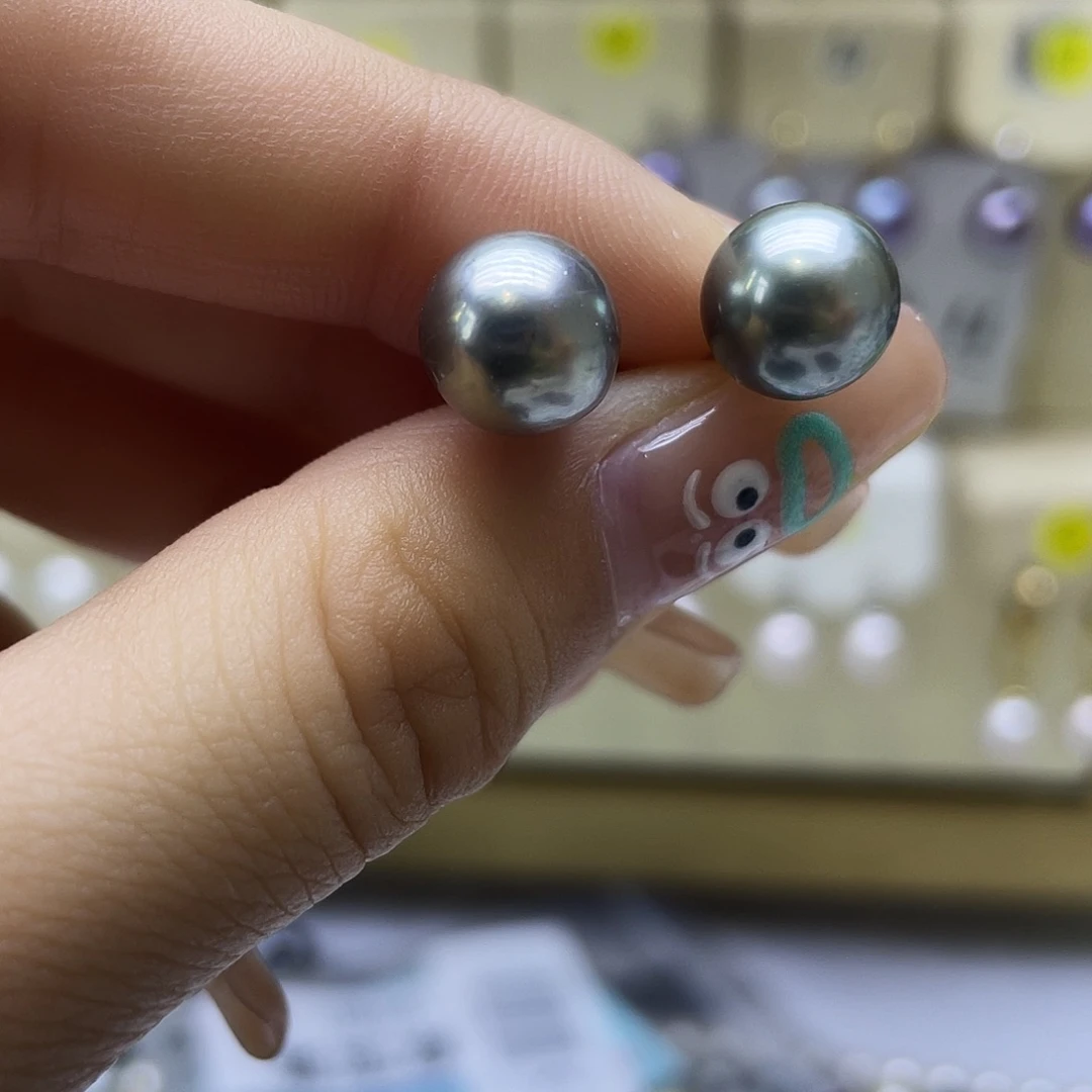 银S925镶嵌海水珍珠耳饰