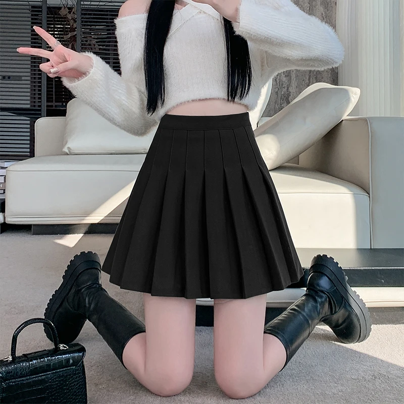 2025新款百褶裙女夏季学院风大码小个子西装裙高腰显瘦半身裙短裙