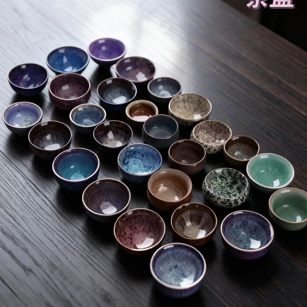 窑变五行杯建盏陶瓷功夫茶具品茗杯茶盏炫彩主人杯茶碗客人茶杯