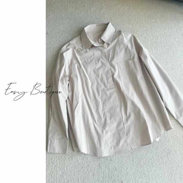 （大头杂货）Chilling高级感极简中长风衣款衬衫