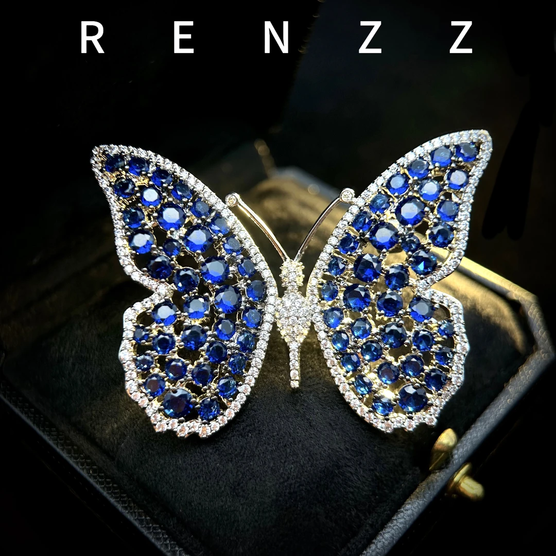 2736蓝色大蝴蝶胸针