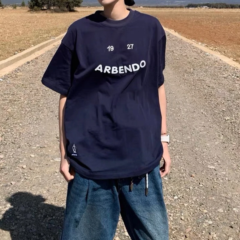 新款夏日系中性字母印花短袖T恤男女生bf风宽松上衣