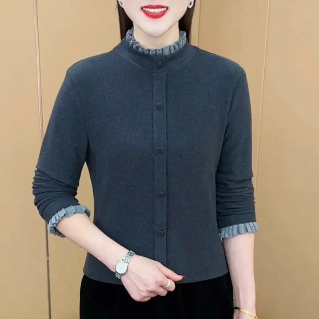 冬季过年必备假两件双面绒自发热打底衫2