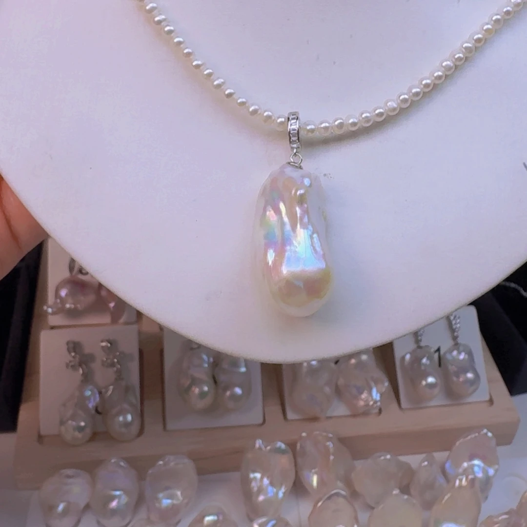 颈饰淡水珍珠银S925镶嵌