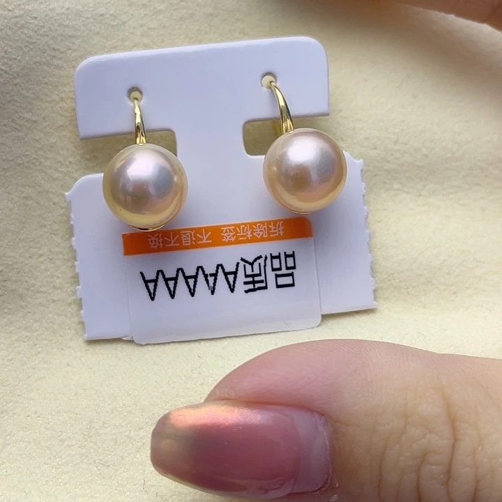 淡水珍珠耳饰银S925镶嵌w9