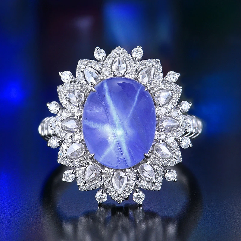 18K金无烧 Vivid Blue马达加斯加蓝宝石吊坠（两用款/不含链）百搭