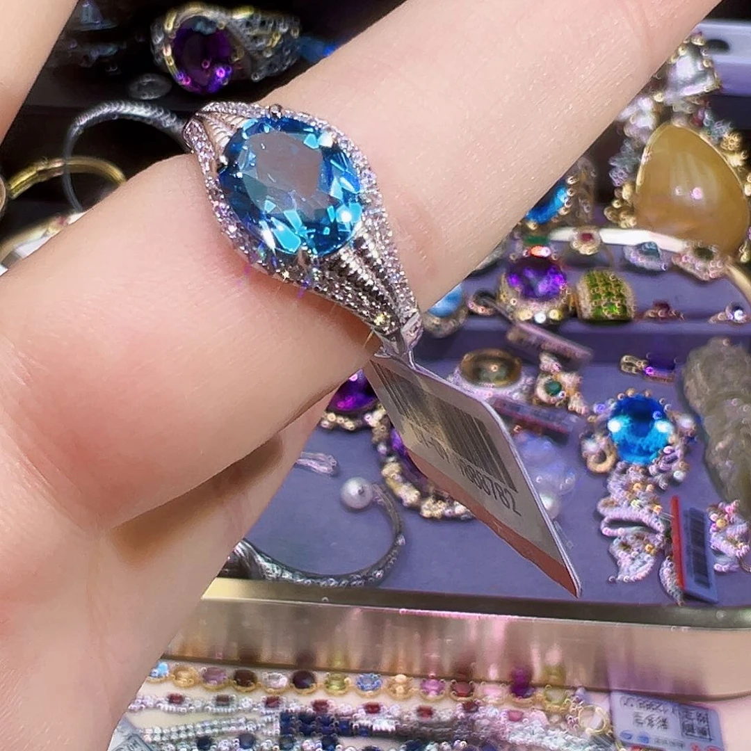 银S925镶嵌托帕石托帕石