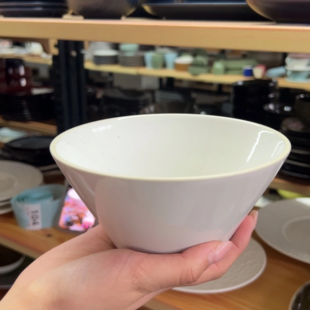 新骨瓷104瑕疵慎拍哑光灰芝麻釉 6.25寸直口碗