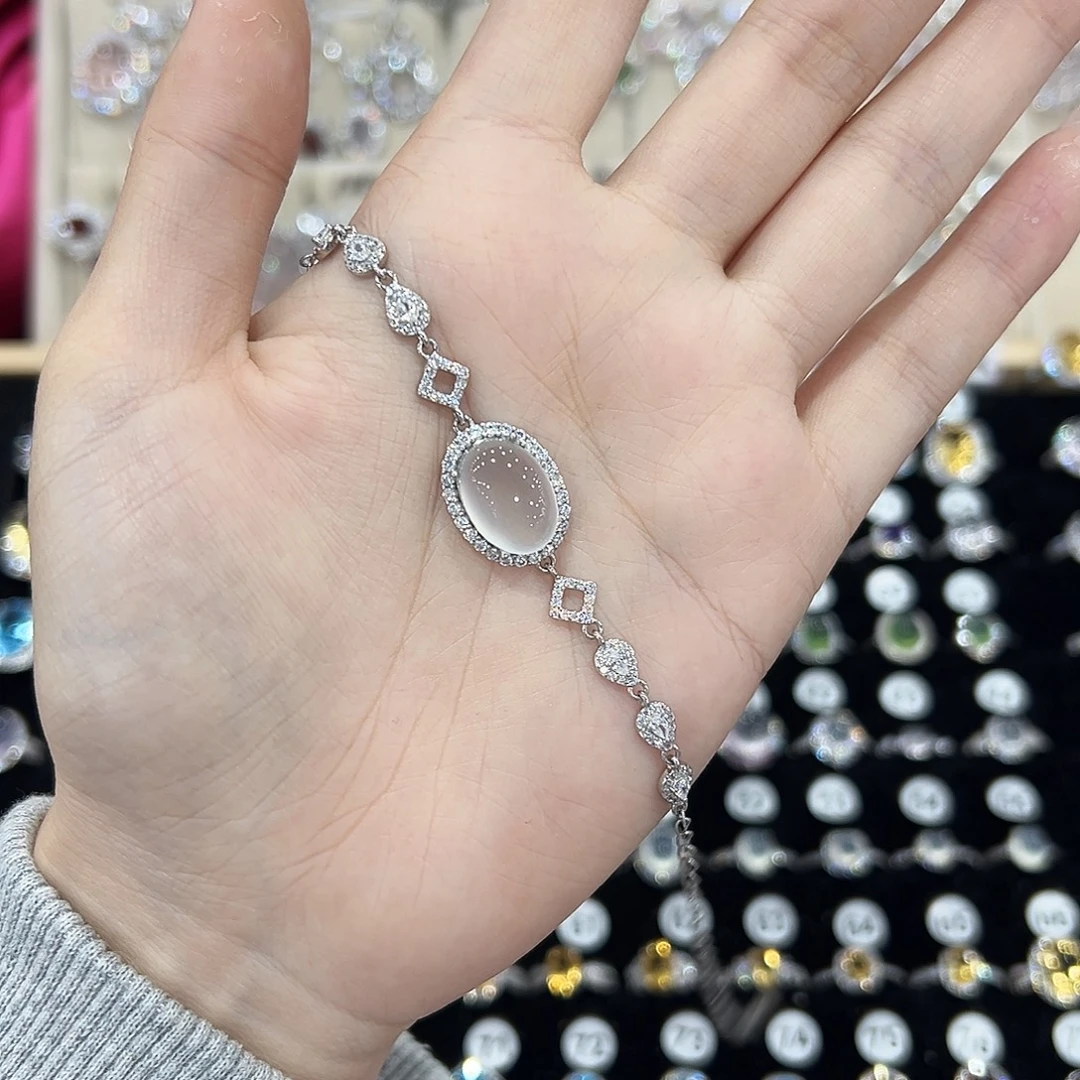 小***兒蛇纹石玉银S925镶嵌戒指