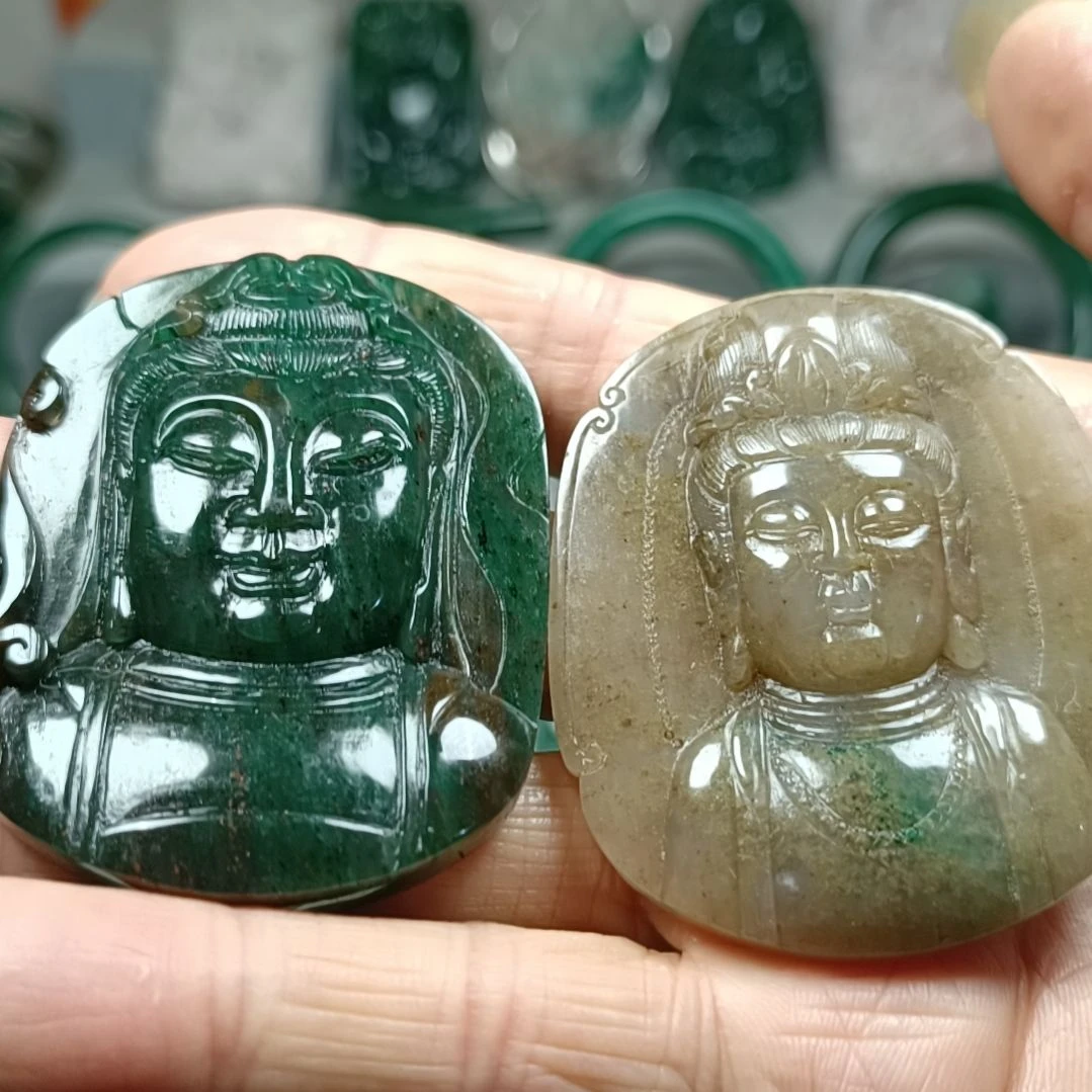 独山玉未镶嵌挂件江***美