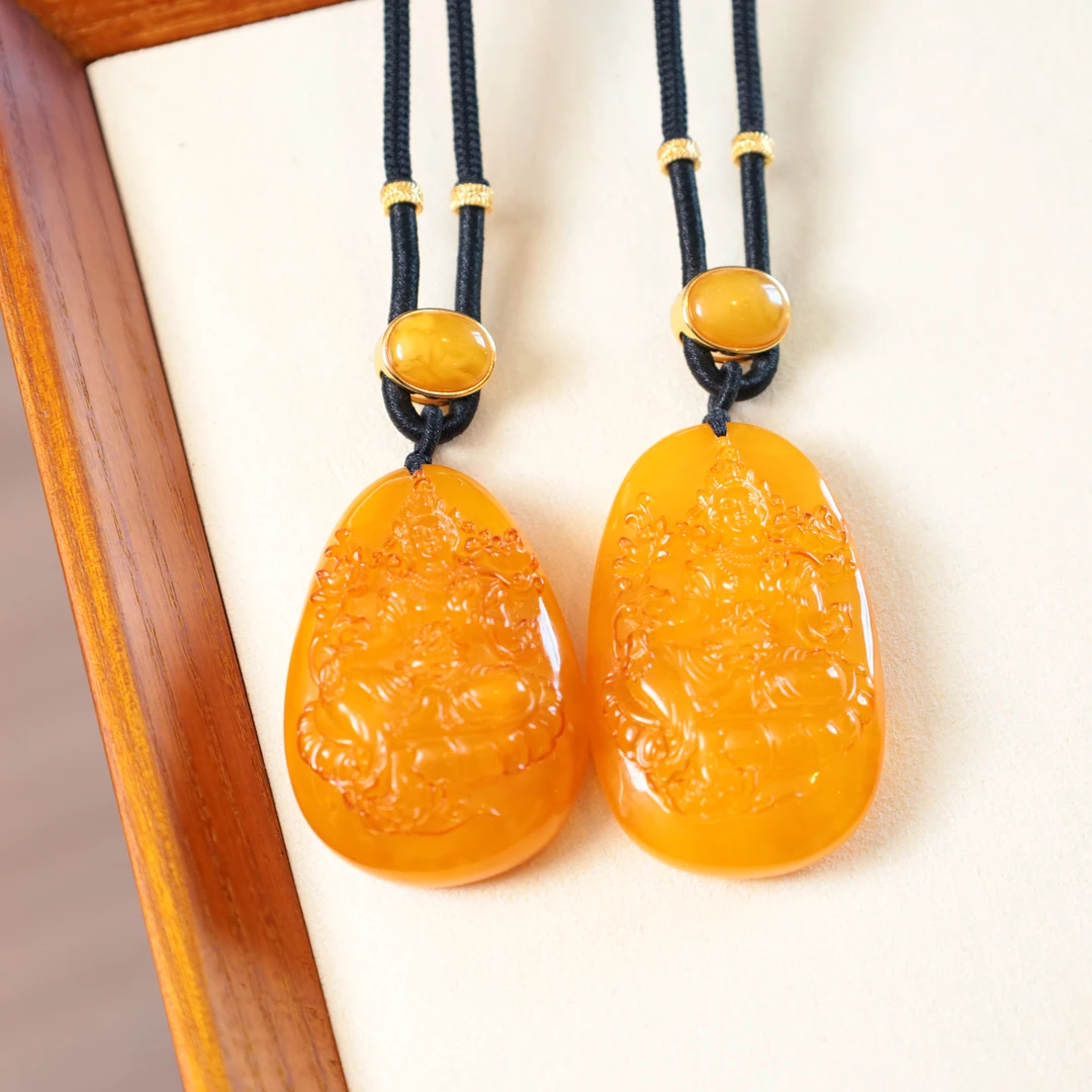 【心如珠宝精品店】蜜蜡度母项链（多样性发其一）-FB08500