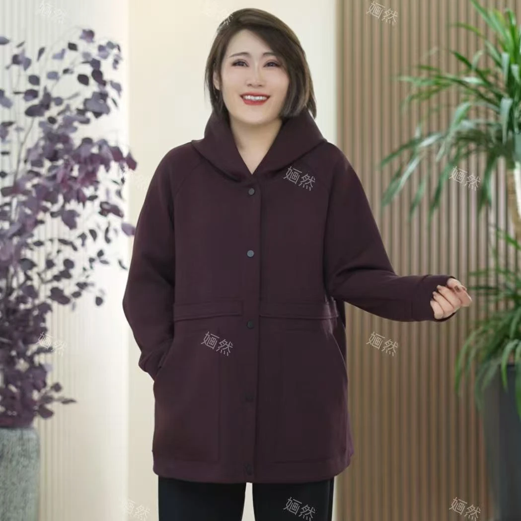 柏拉图进口棉连帽外套中长款柔韧有型莫代尔大码微茧型秋季风衣女