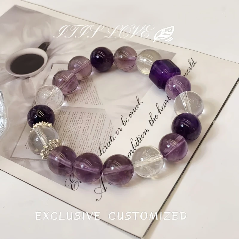 ItisLove【藤萝一梦】天然九紫离火乌拉圭紫水方糖手串SL0189