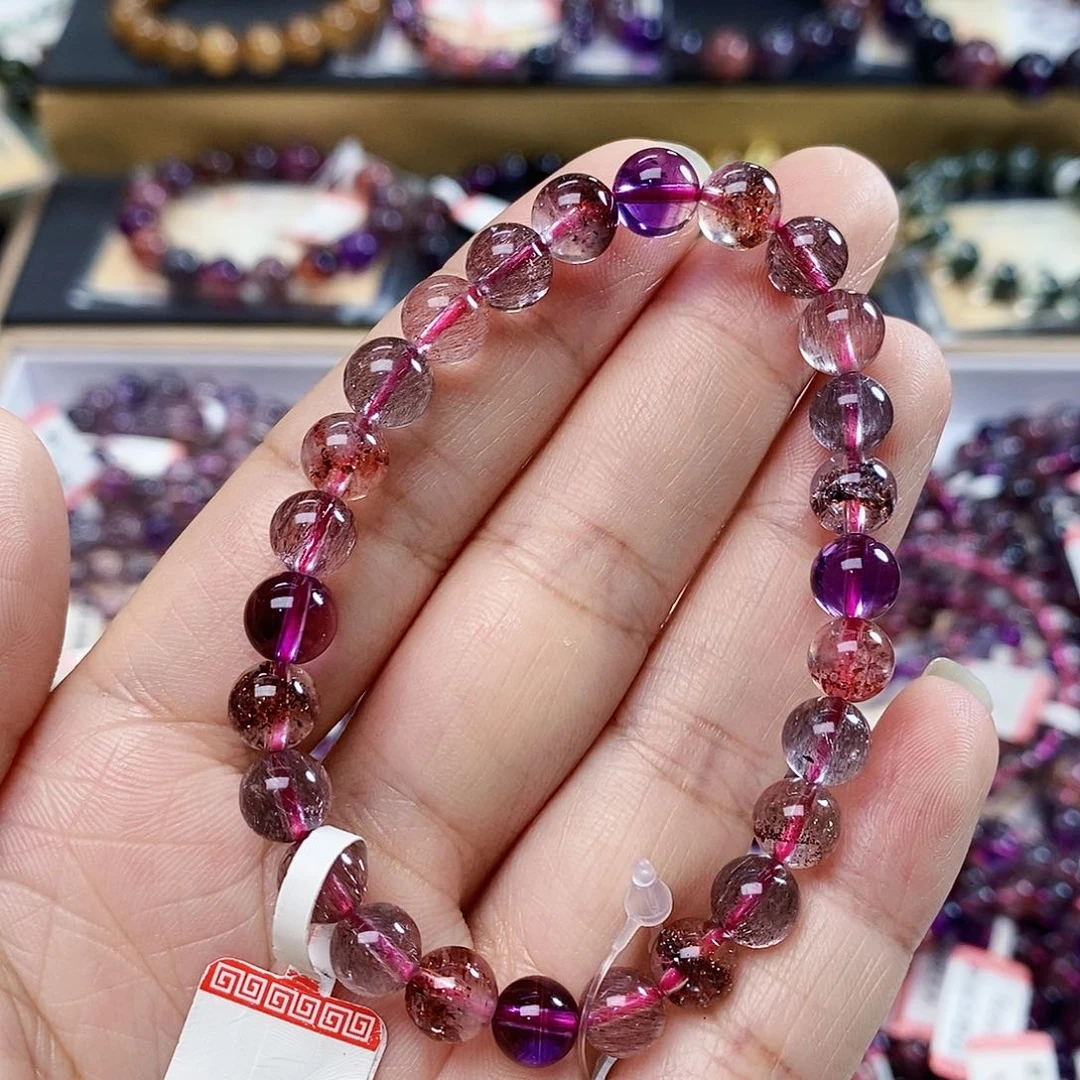 未镶嵌手链水晶7.6超七金草莓多G909