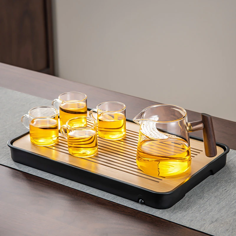 轻奢家用透明玻璃茶具套装办公室简易喝茶耐热玻璃茶具泡茶专用