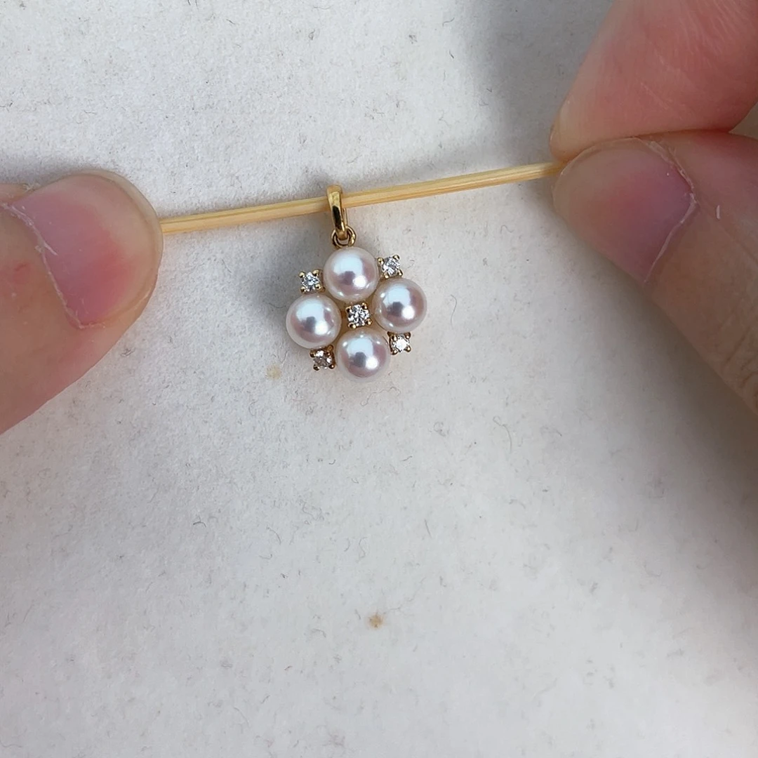 海水珍珠18K金镶嵌吊坠(赠链)