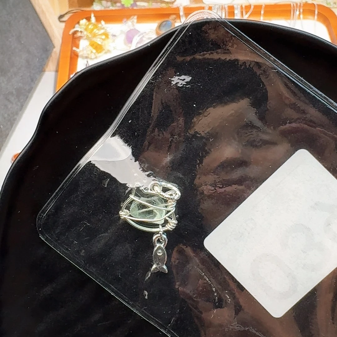 花岗石铁合金手工猫猫头项链