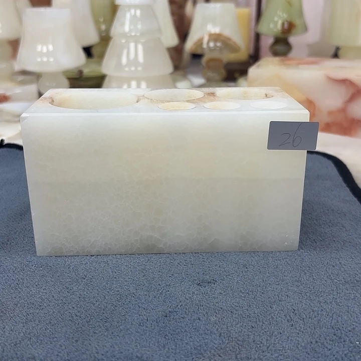 玉26天然白玉牙刷架