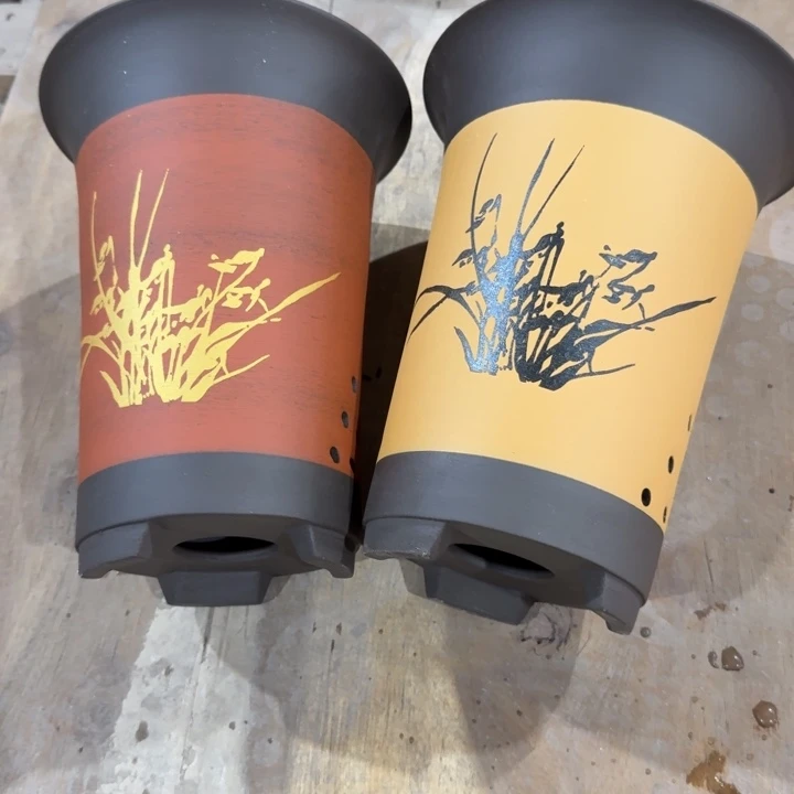 紫砂花盆高度22口径17