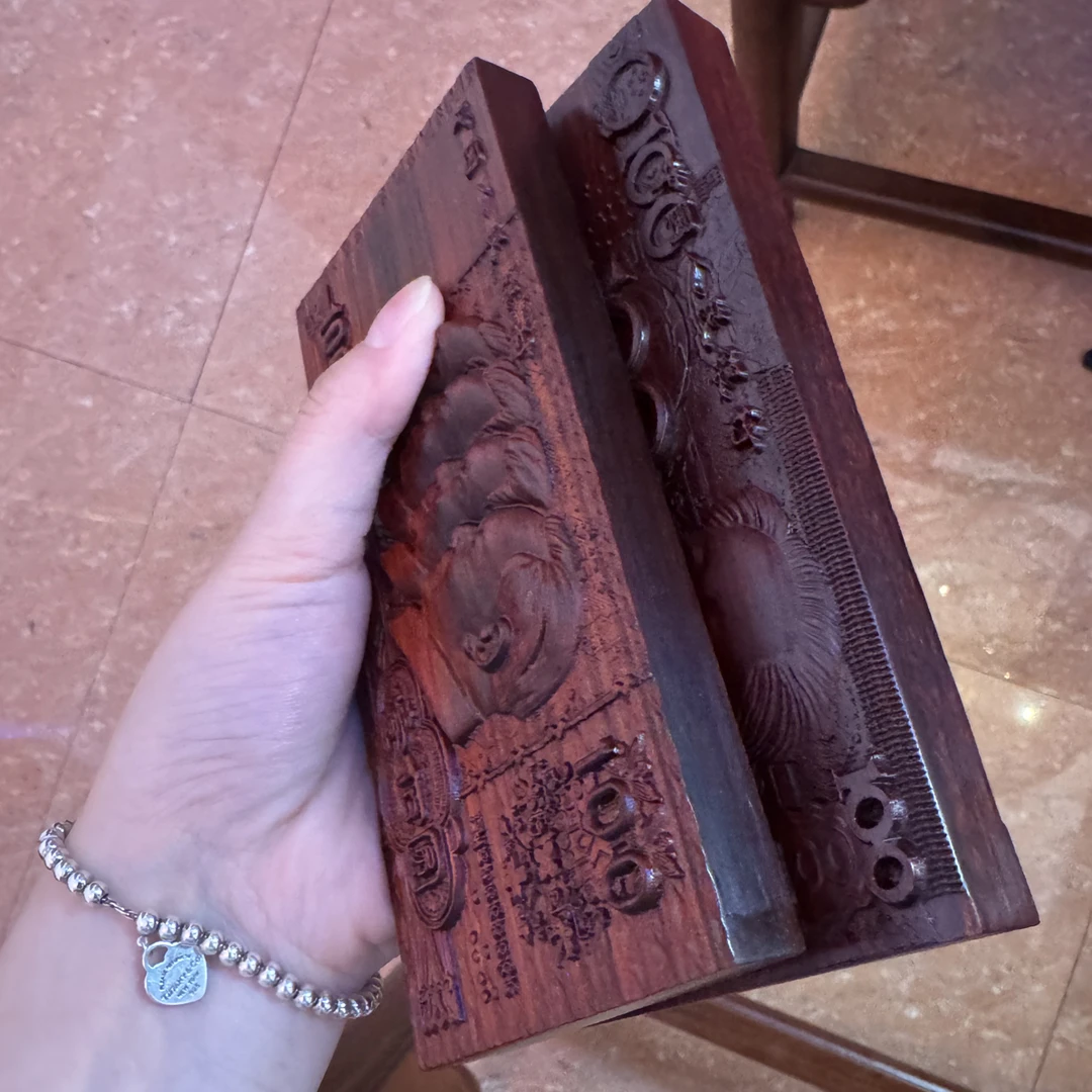 加厚一套紫檀木雕刻创意摆件