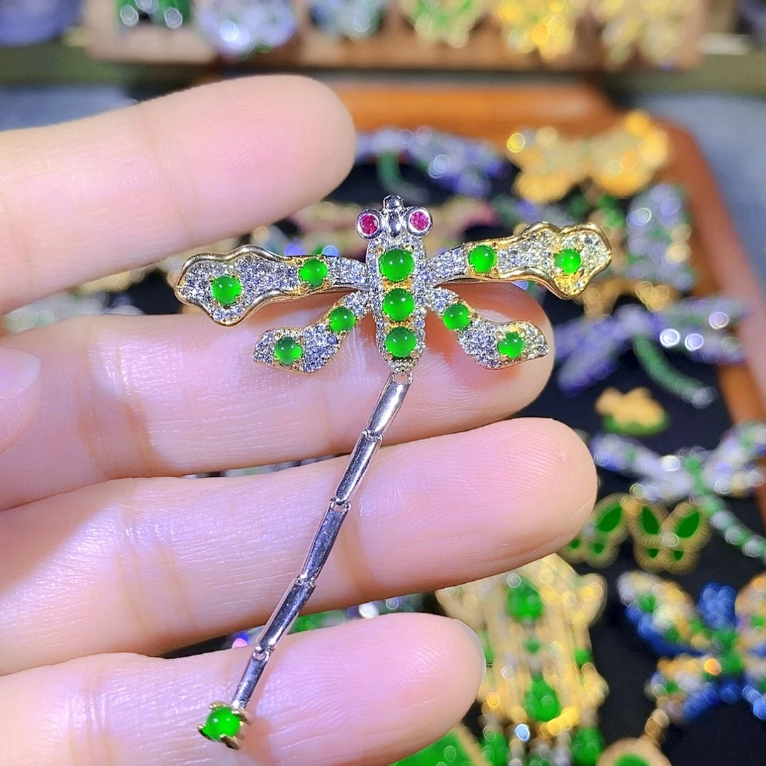 吊坠(不含链)银S925镶嵌翡翠