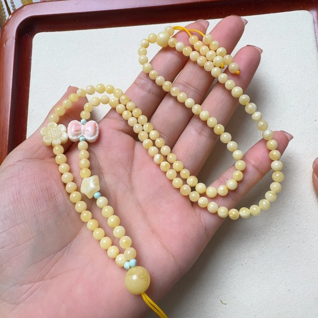 未镶嵌项链蜜蜡俄料4.5mm