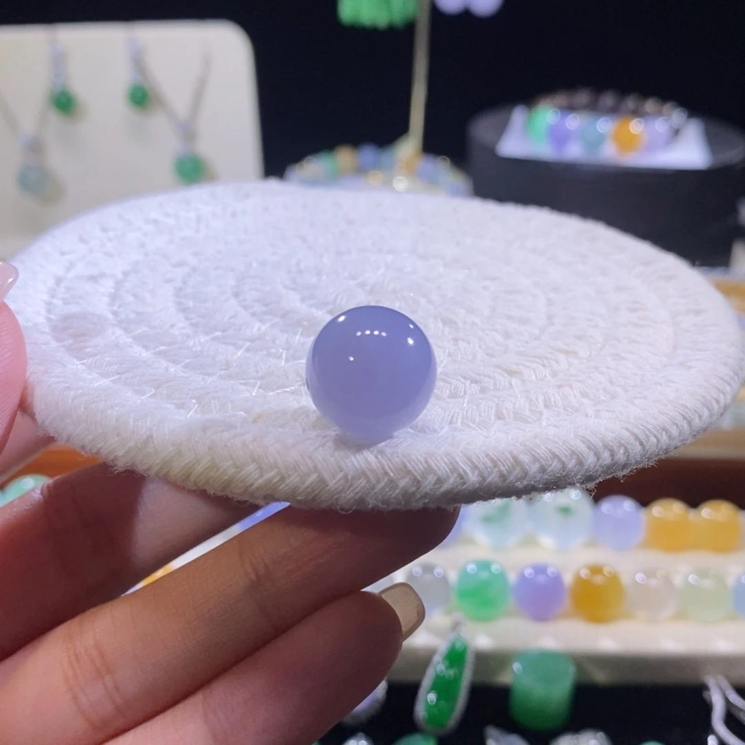 翡翠未镶嵌颈饰浓蓝紫大珠卡14.2