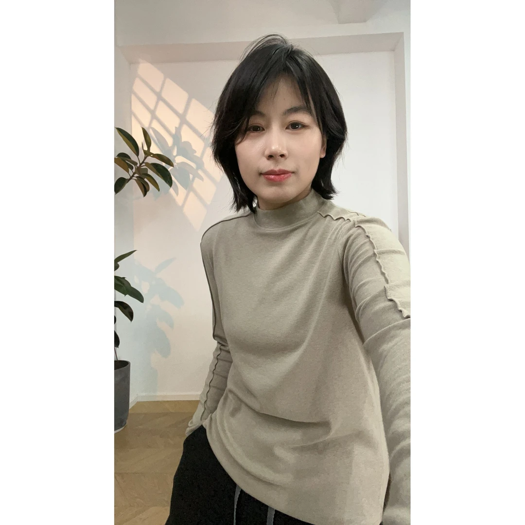 【170斤内专属】雪花竹节棉捏褶小立领秋季长袖简约时尚显瘦